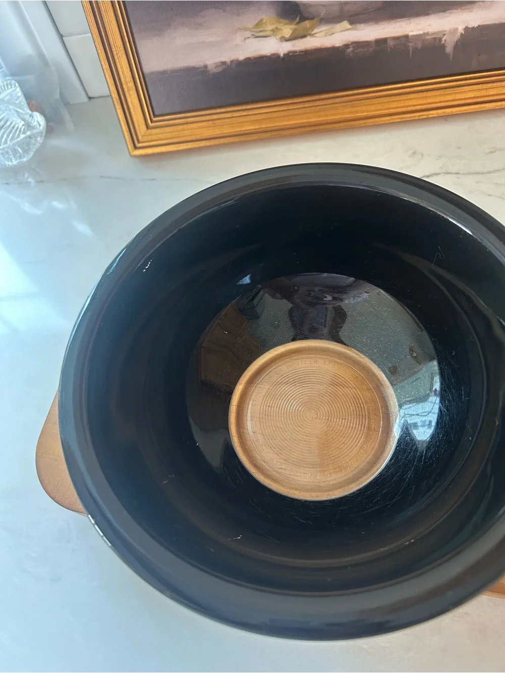 Vintage PYREX 323 Black Mixing Bowl Glossy Mid Century Corning USA